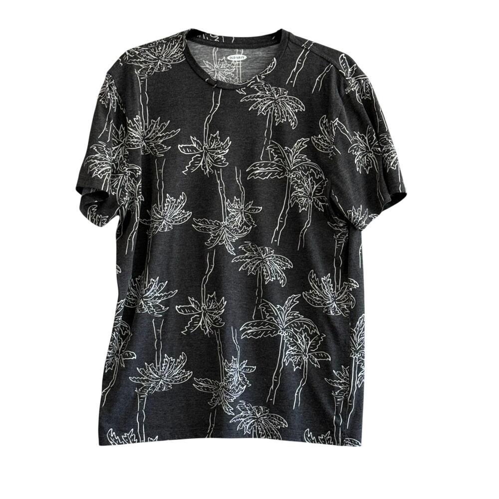 Old Navy Palm Tree Print Soft Washed Beach Resort Vacation Tee Shirt Large L